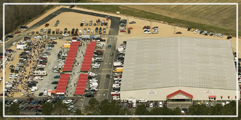 arial shot of brightleaf flea market